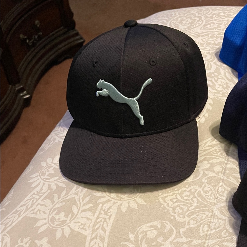 Puma Black Cap with Blue Logo